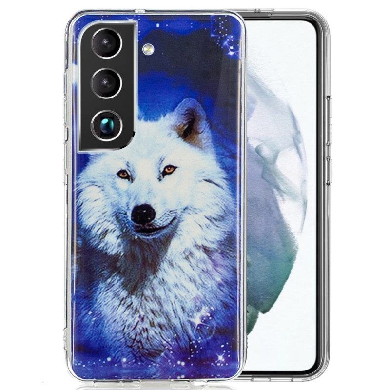 Handyhülle Für Samsung Galaxy S22 5G Fluoreszierender Wolf