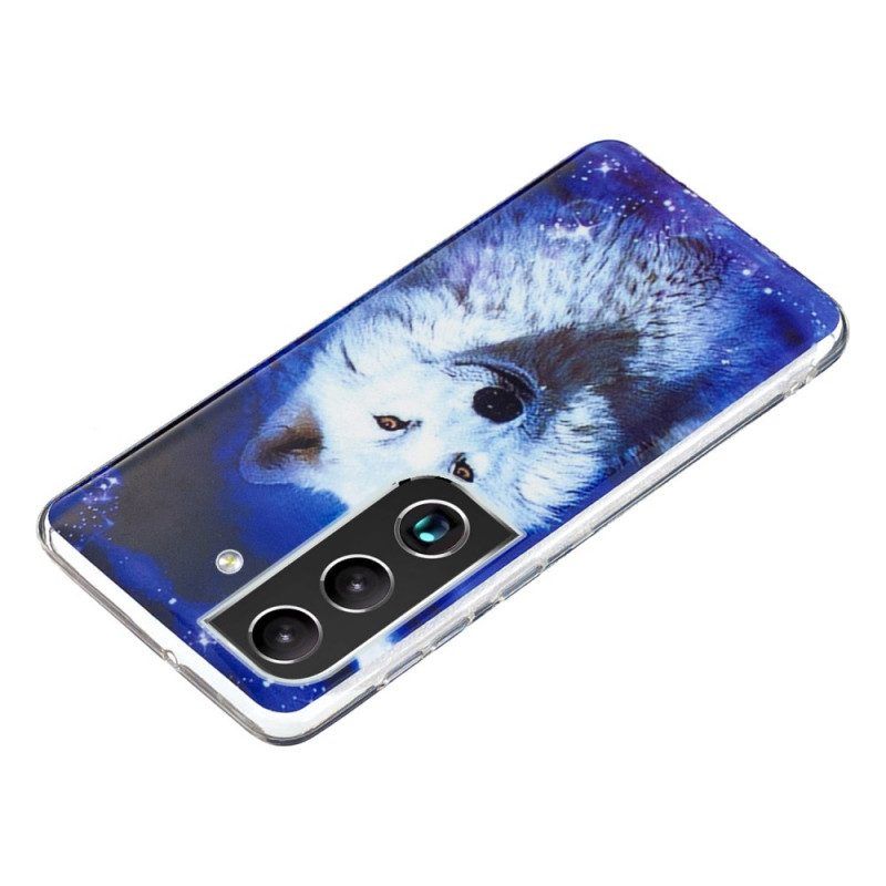 Handyhülle Für Samsung Galaxy S22 5G Fluoreszierender Wolf