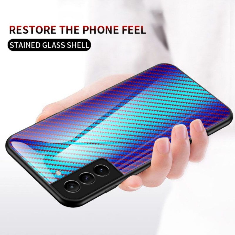Handyhülle Für Samsung Galaxy S22 5G Gehärtetes Kohlefaserglas