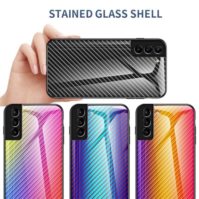 Handyhülle Für Samsung Galaxy S22 5G Gehärtetes Kohlefaserglas