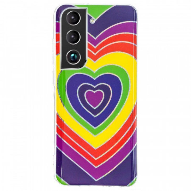 Handyhülle Für Samsung Galaxy S22 5G Psychedelisches Herz