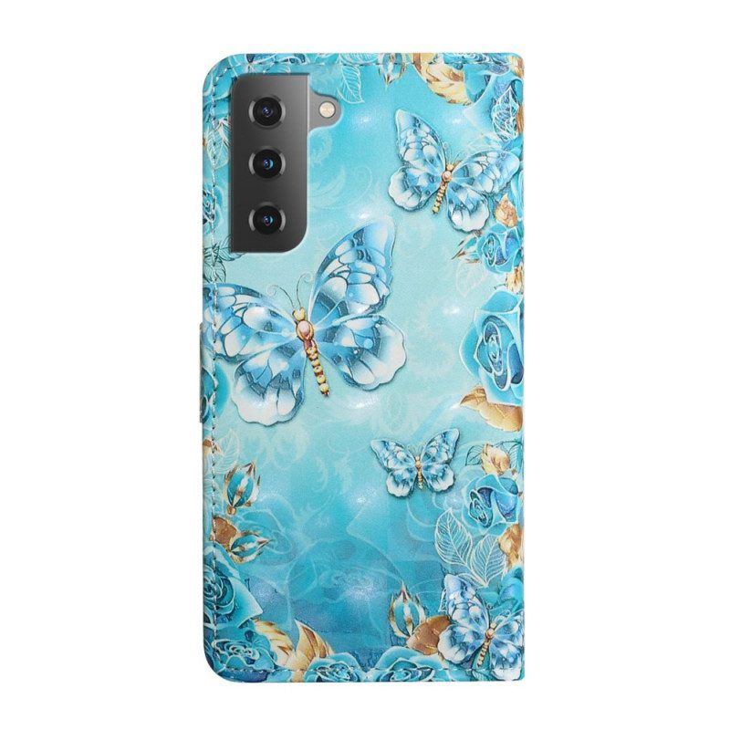 Lederhüllen Für Samsung Galaxy S22 5G Flug Der Schmetterlinge