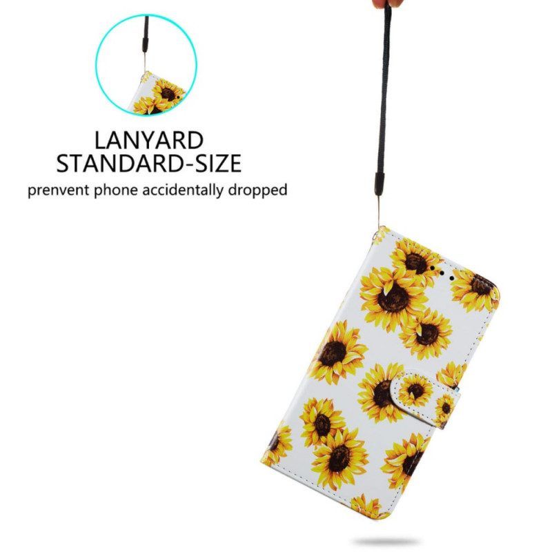 Lederhüllen Für Samsung Galaxy S22 5G Sonnenblumen