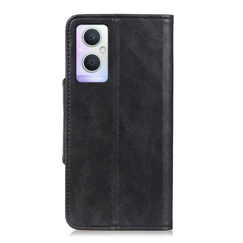 Flip Case Für Oppo Reno 8 Lite Knopf Aus Kunstleder