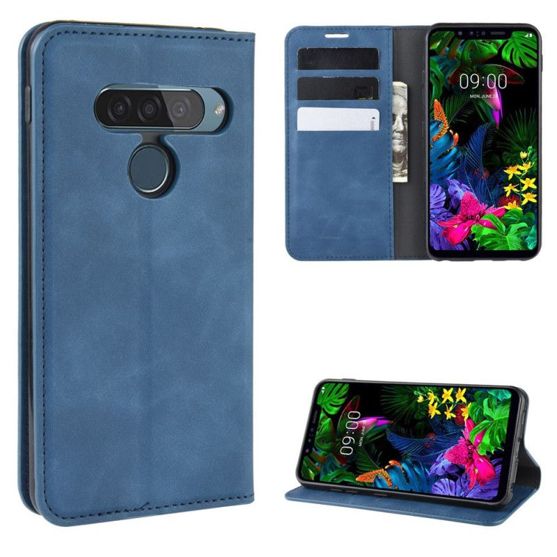 Flip Case ThinQ LG G8S ThinQ Schwarz Schicker Ledereffekt