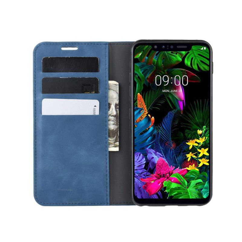 Flip Case ThinQ LG G8S ThinQ Schwarz Schicker Ledereffekt