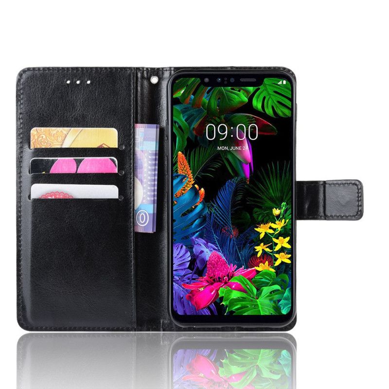 Lederhüllen ThinQ LG G8S ThinQ Schwarz Auffälliges Kunstleder