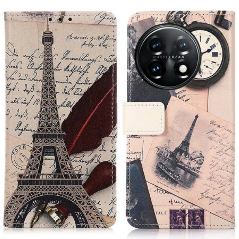 Flip Case Für OnePlus 11 5G Der Eiffelturm Des Dichters