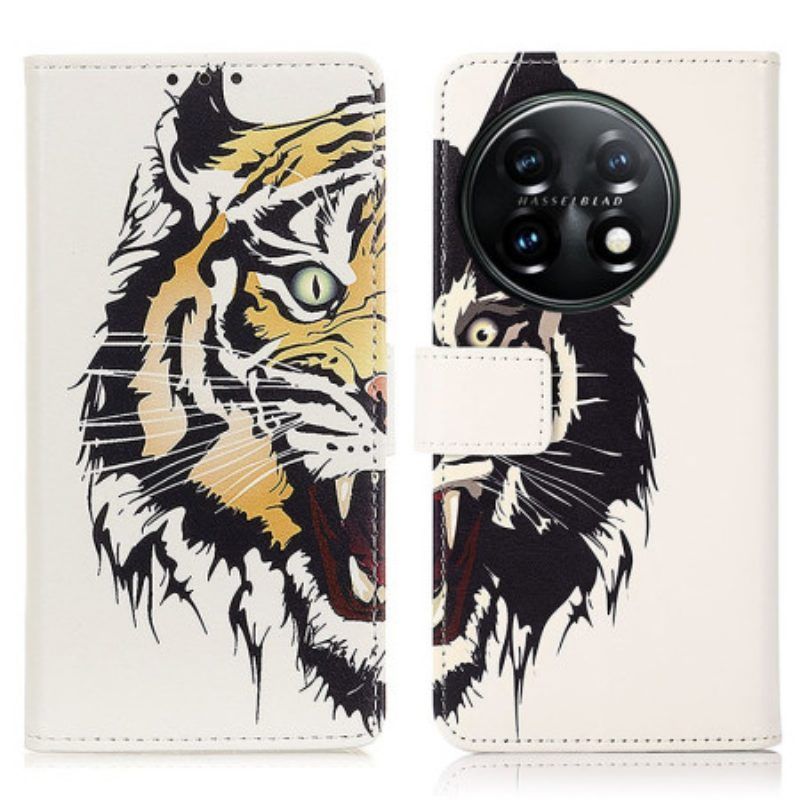 Flip Case Für OnePlus 11 5G Wilder Tiger