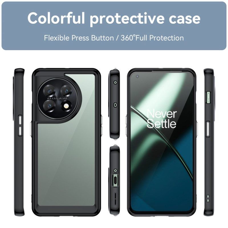 Hülle Für OnePlus 11 5G Transparentes Acryl Und Farbige Kontur