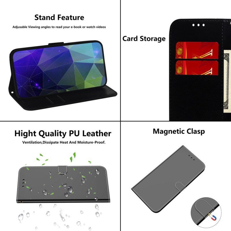 Lederhüllen Für OnePlus 11 5G Spiegel Und Schlüsselband