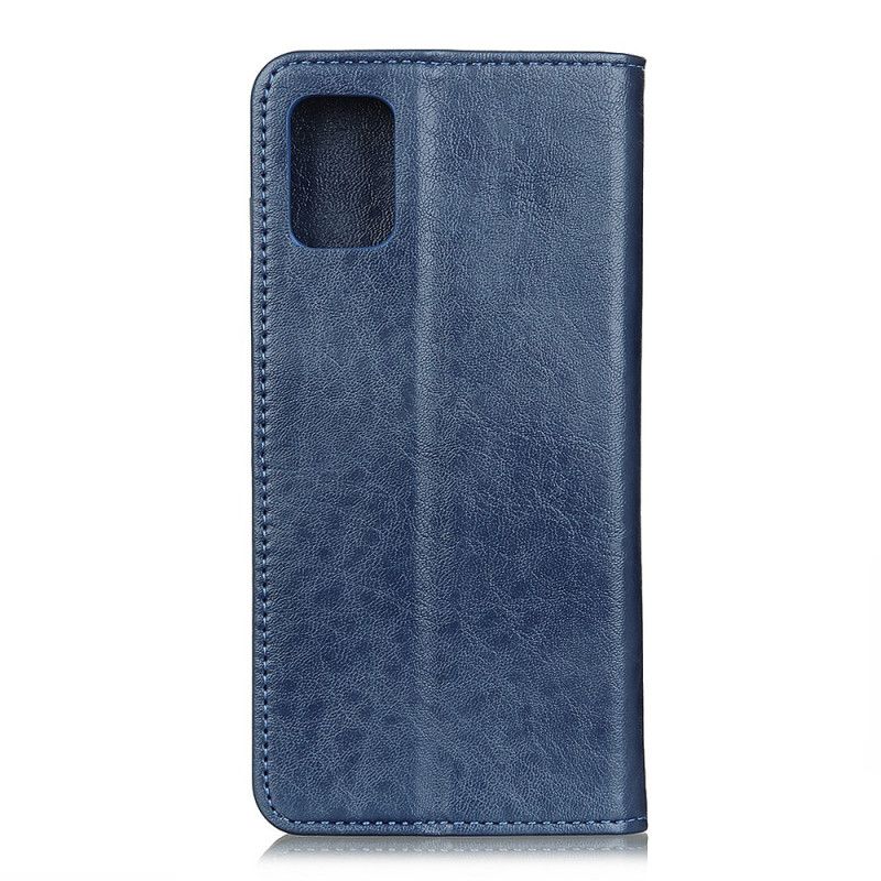 Flip Case Samsung Galaxy A71 Schwarz Einfacher Lederstil