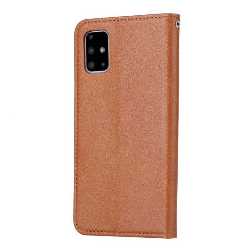 Flip Case Samsung Galaxy A71 Schwarz Kartenhalter Aus Kunstleder