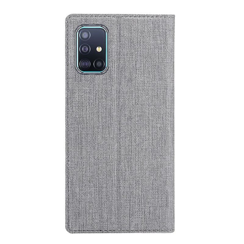 Flip Case Samsung Galaxy A71 Schwarz Texturiertes Vili Dmx