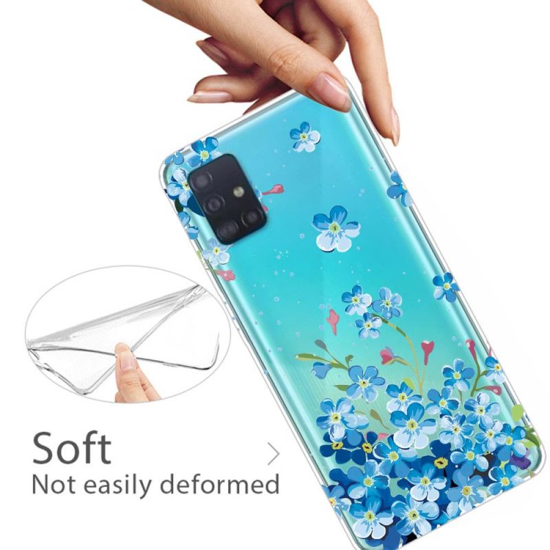 Hülle Für Samsung Galaxy A71 Blaue Blüten