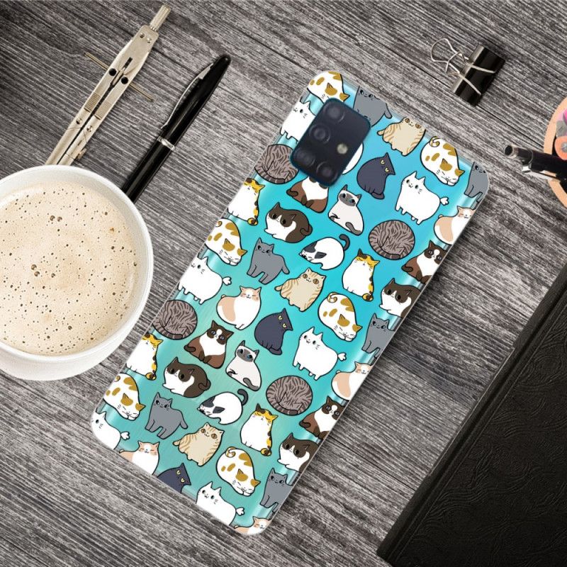 Hülle Samsung Galaxy A71 Handyhülle Spitzenkatzen