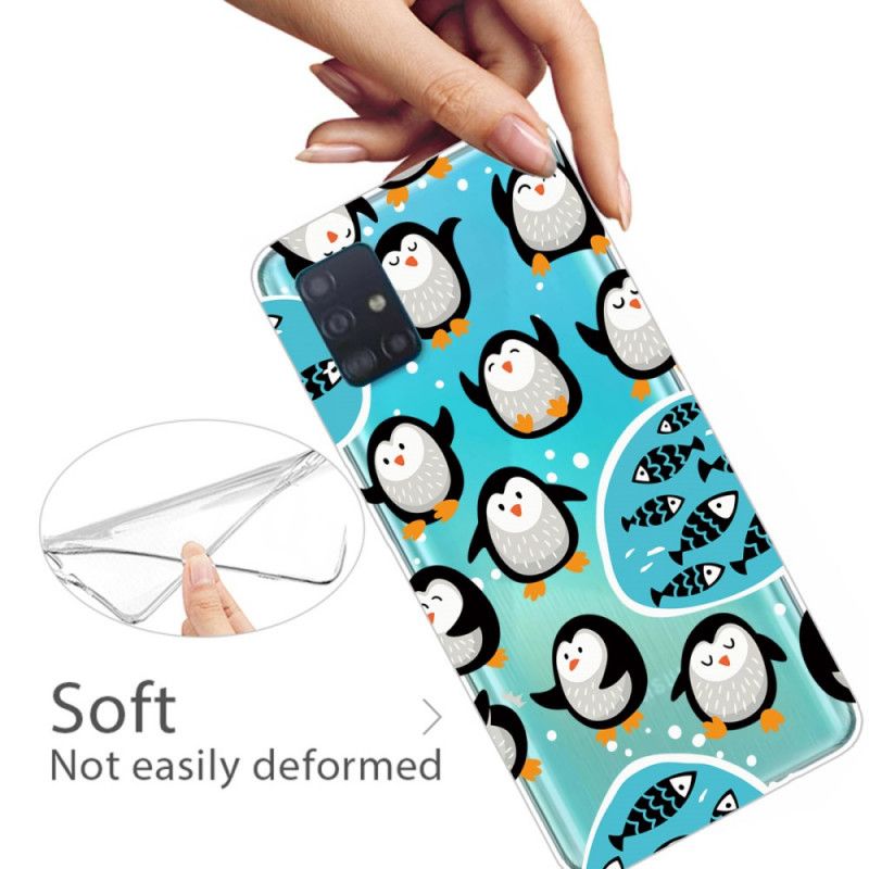 Hülle Samsung Galaxy A71 Pinguine Und Fische