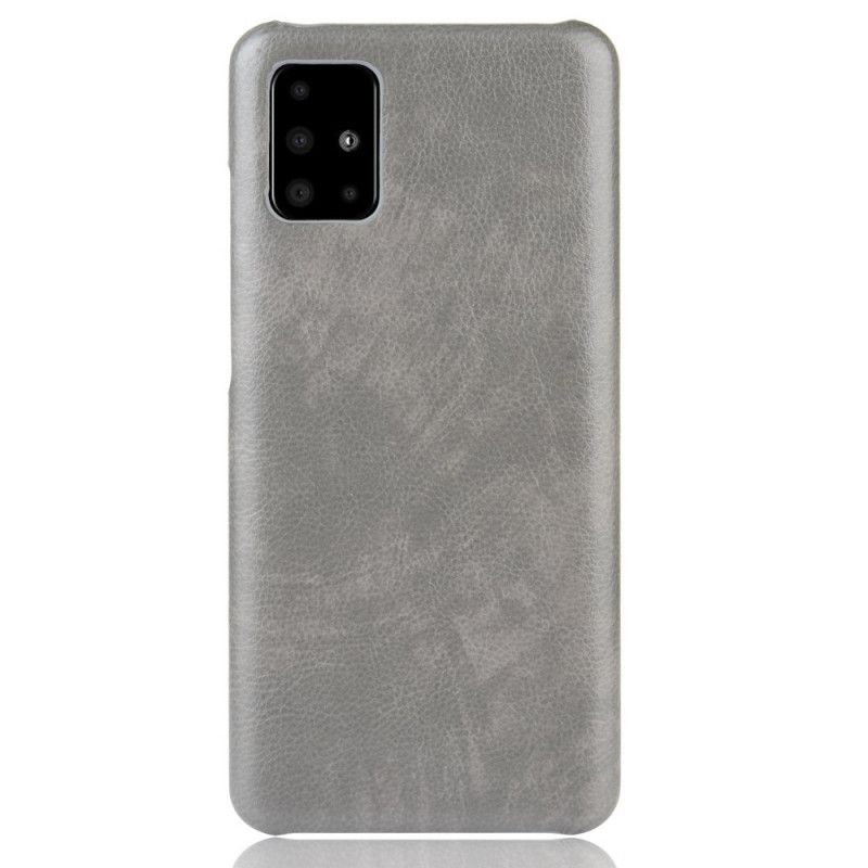 Hülle Samsung Galaxy A71 Schwarz Litschileder-Effekt