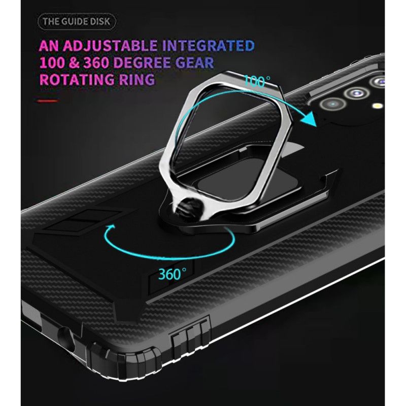 Hülle Samsung Galaxy A71 Schwarz Ring Und Kohlefaser