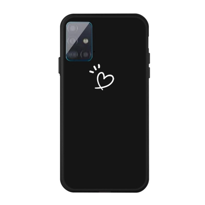 Hülle Samsung Galaxy A71 Schwarz Schlagendes Herzsilikon
