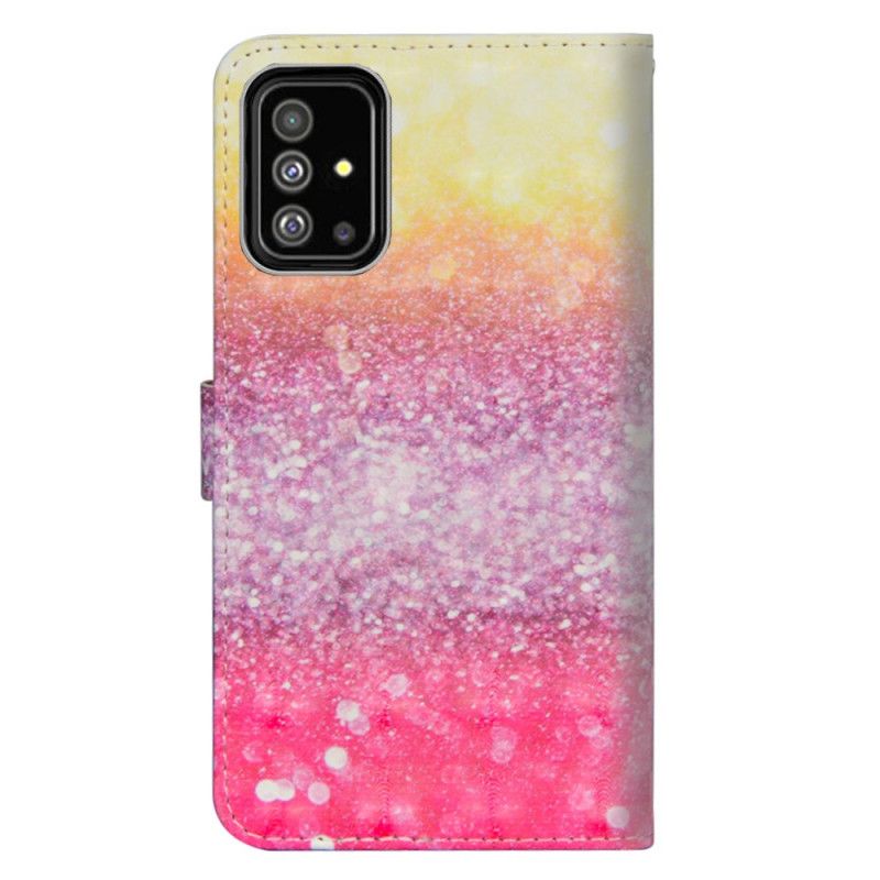 Lederhüllen Für Samsung Galaxy A71 Magenta-Glitzer-Gradient