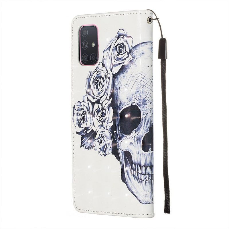 Lederhüllen Samsung Galaxy A71 Blühender Schädel