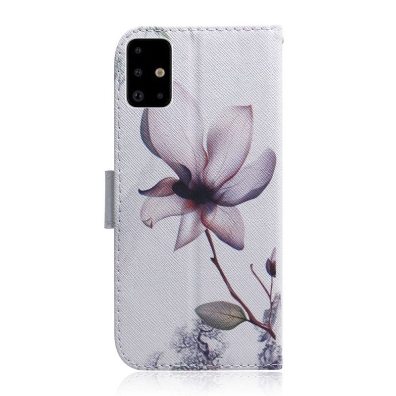 Lederhüllen Samsung Galaxy A71 Handyhülle Alte Rosenblüte