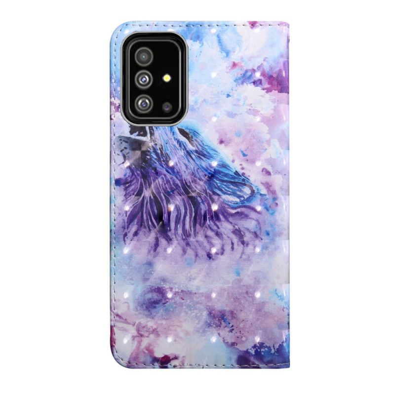 Lederhüllen Samsung Galaxy A71 Handyhülle Aquarellwolf