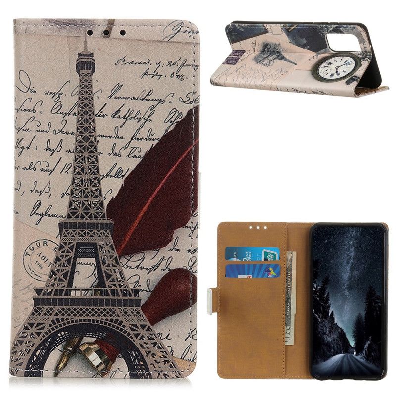 Lederhüllen Samsung Galaxy A71 Handyhülle Eiffelturm Des Dichters