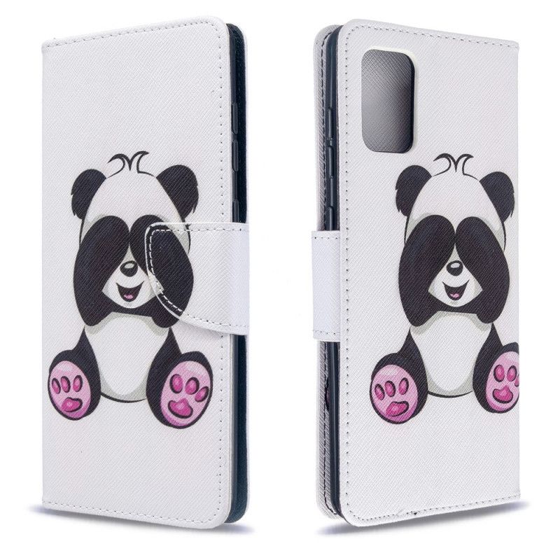 Lederhüllen Samsung Galaxy A71 Handyhülle Lustiger Panda