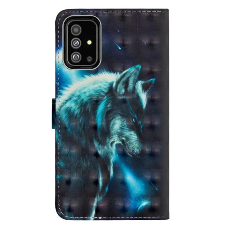 Lederhüllen Samsung Galaxy A71 Handyhülle Majestätischer Wolf