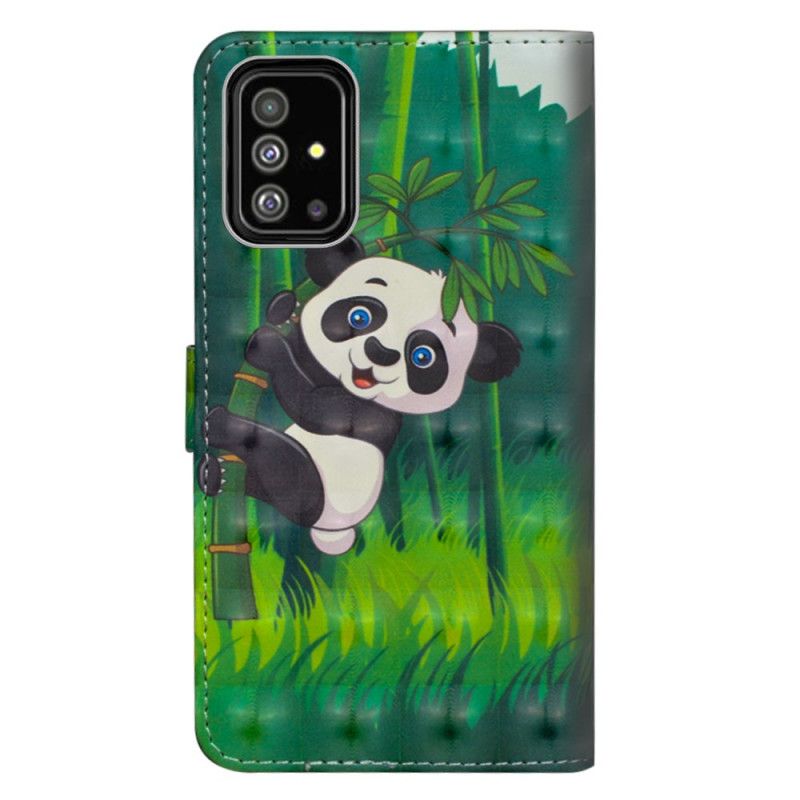Lederhüllen Samsung Galaxy A71 Panda Und Bambus