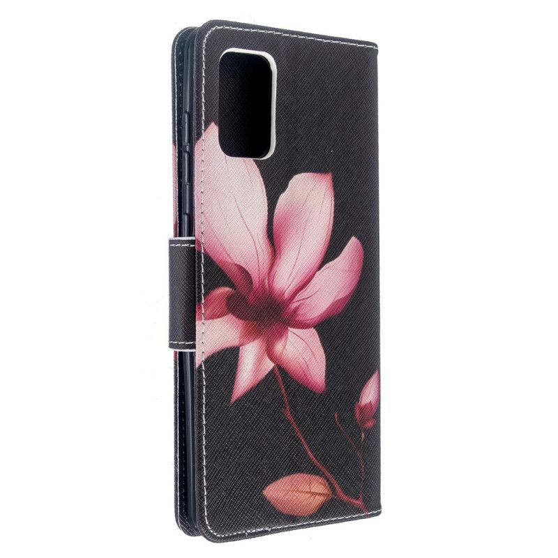 Lederhüllen Samsung Galaxy A71 Rosa Blume