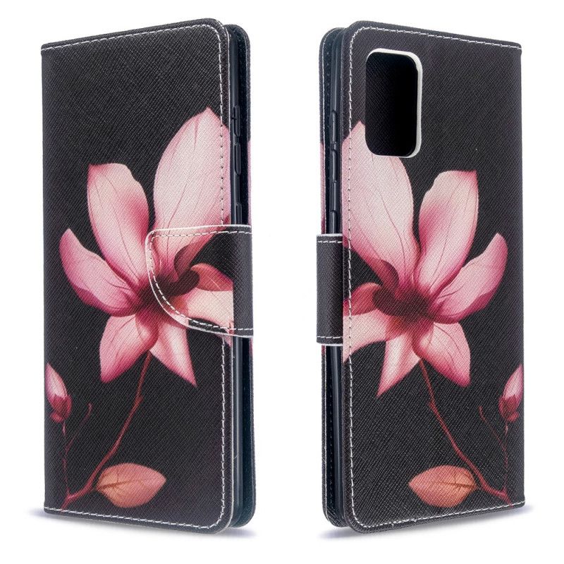 Lederhüllen Samsung Galaxy A71 Rosa Blume