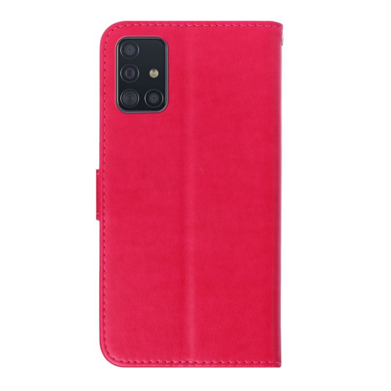 Lederhüllen Samsung Galaxy A71 Rot Schmetterlingszauber