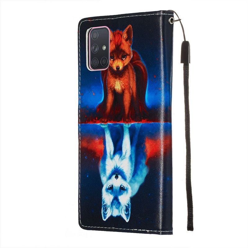 Lederhüllen Samsung Galaxy A71 Spiegelung Von Julien Dem Hund Mit Riemen