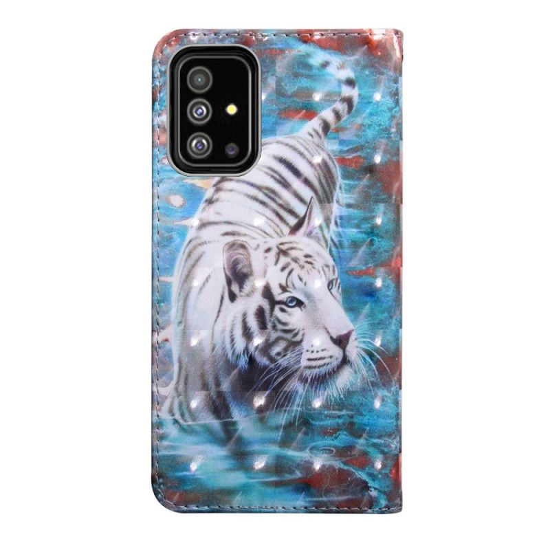 Lederhüllen Samsung Galaxy A71 Tiger Im Wasser