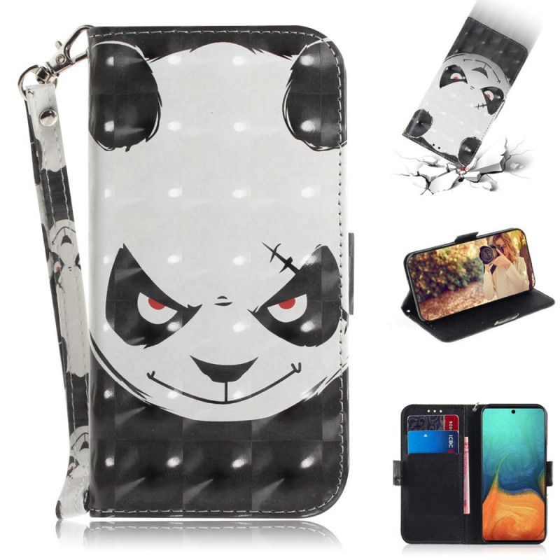 Lederhüllen Samsung Galaxy A71 Wütender Panda Mit Tanga