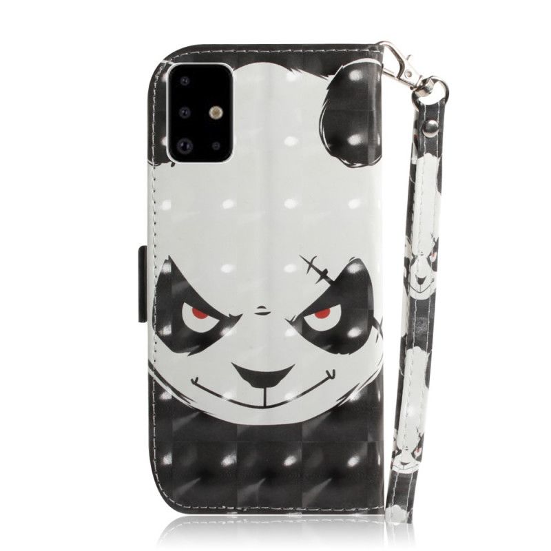 Lederhüllen Samsung Galaxy A71 Wütender Panda Mit Tanga