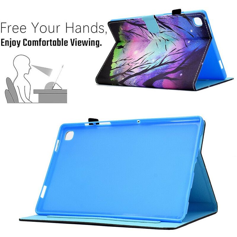 Lederhüllen Samsung Galaxy Tab A7 Lite Handyhülle Nachtwald