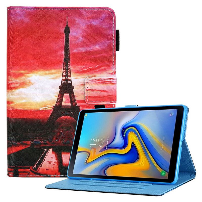 Lederhüllen Samsung Galaxy Tab A7 Lite Handyhülle Sonnenuntergang Eiffelturm