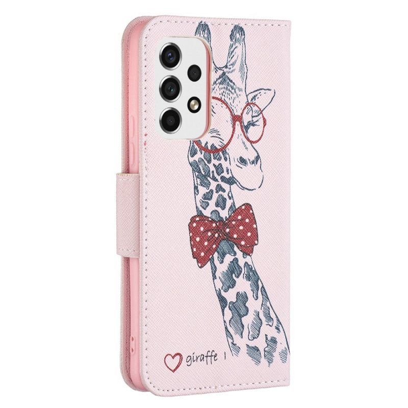 Flip Case Für Samsung Galaxy A53 5G Kluge Giraffe