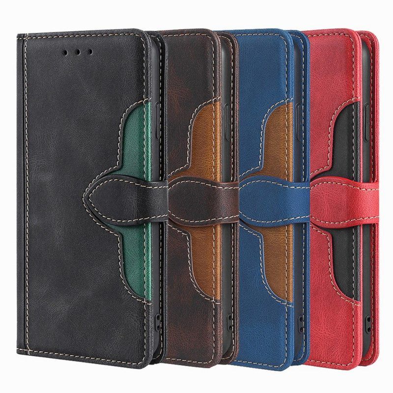 Flip Case Für Samsung Galaxy A53 5G Kunstleder Bicolor Stylisch