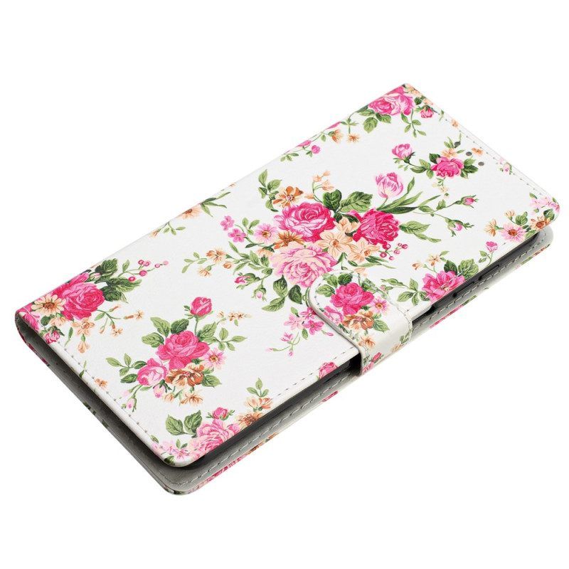 Flip Case Für Samsung Galaxy A53 5G Mit Kordel Riemen Liberty Flowers