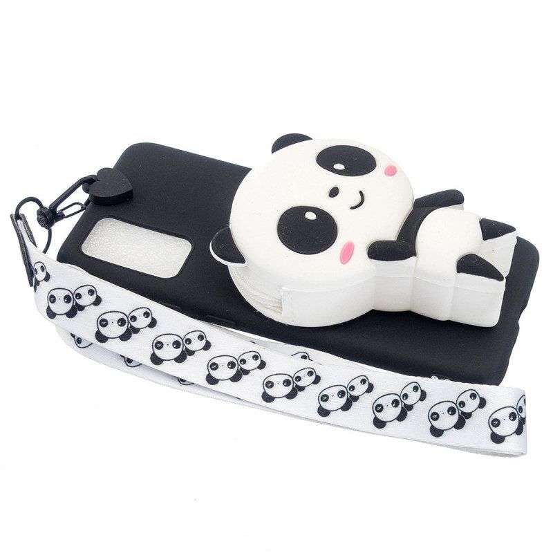 Hülle Für Samsung Galaxy A53 5G 3d-panda Mit Karabiner-lanyard