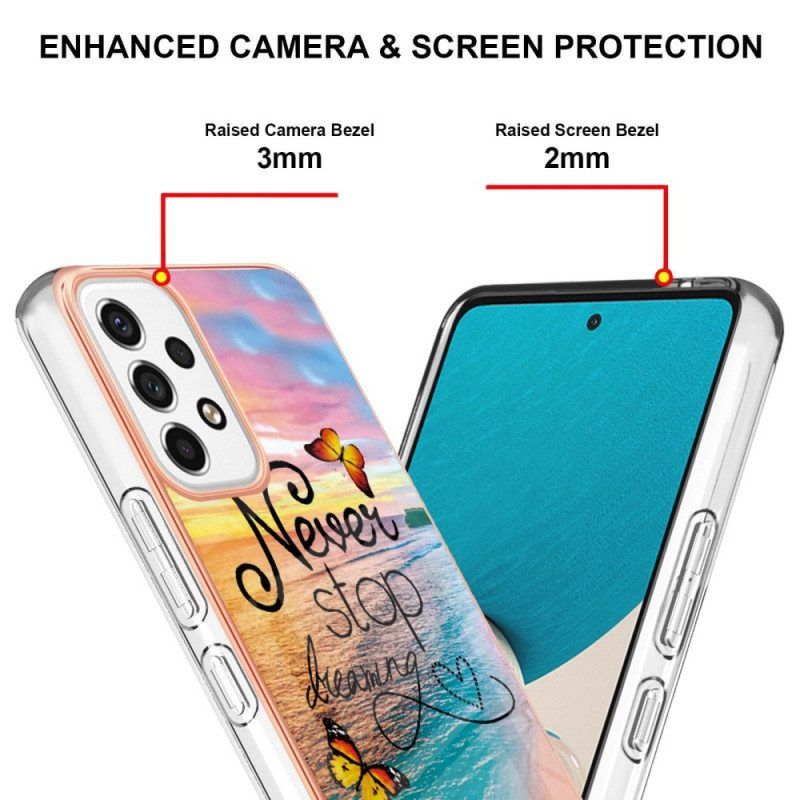 Hülle Für Samsung Galaxy A53 5G Hören Sie Nie Auf. Schmetterlinge Zu Träumen
