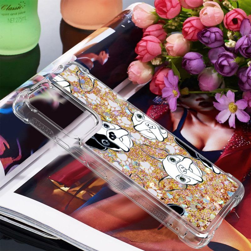 Hülle Für Samsung Galaxy A53 5G Mit Kordel Pailletten-kordelzug-hunde