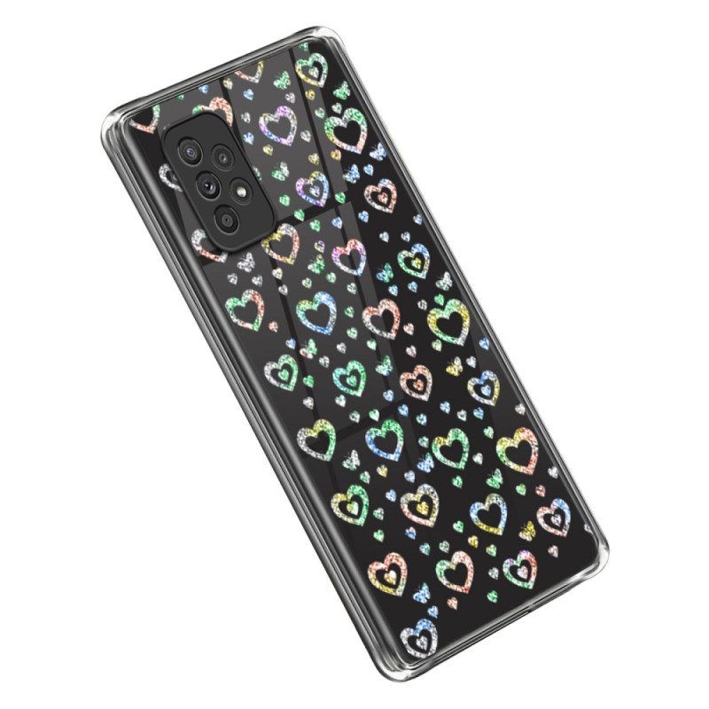 Hülle Für Samsung Galaxy A53 5G Transparente Sterne / Herzen