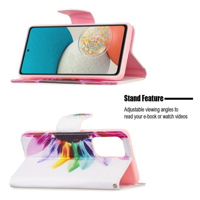 Lederhüllen Für Samsung Galaxy A53 5G Aquarellblume