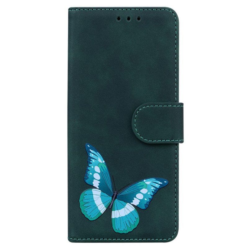 Lederhüllen Für Samsung Galaxy A53 5G Hautberührender Schmetterling